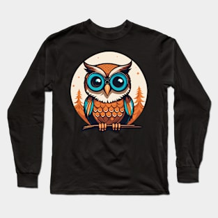 Owl Christmas Drawing Long Sleeve T-Shirt